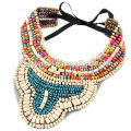 2015 fashion bib necklace Bohemian wooden beaded collar necklace